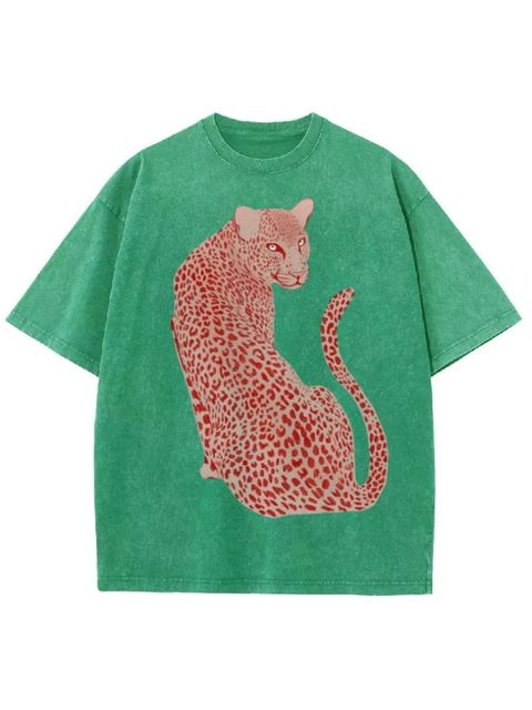 Item No. 19 — Green tee with a leopard graphic