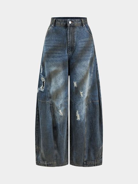 Item No. 21 — Distressed wide-leg jeans
